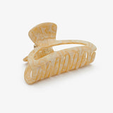 Hair clip Beige White Marble Round