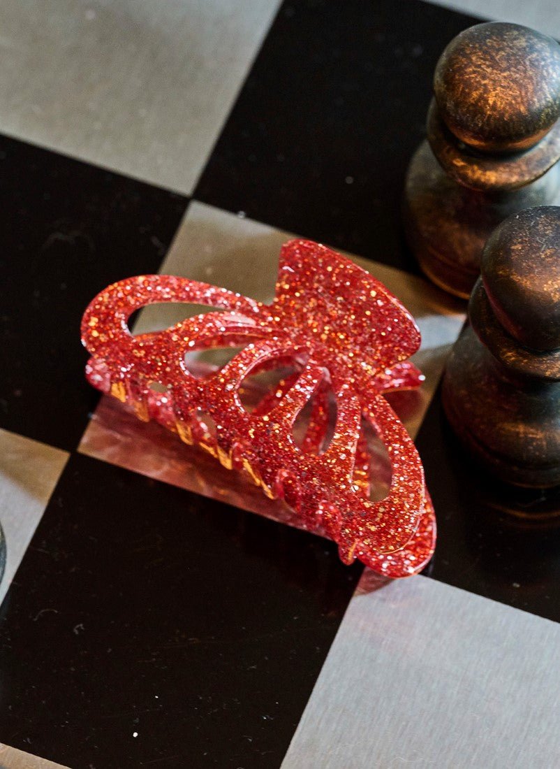 Haarklem Round Effect Red Glitters