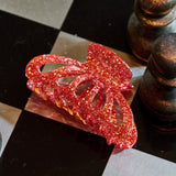 Haarklem Round Effect Red Glitters
