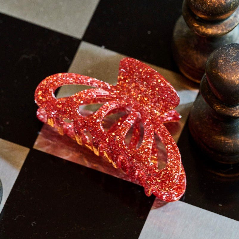 Haarklem Round Effect Red Glitters
