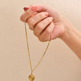 Round Stone Nature Ketting Goudkleurig