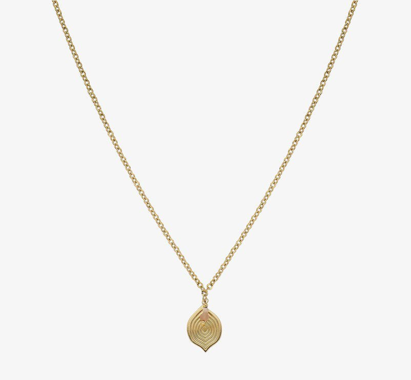 Round Stone Nature Ketting Goudkleurig
