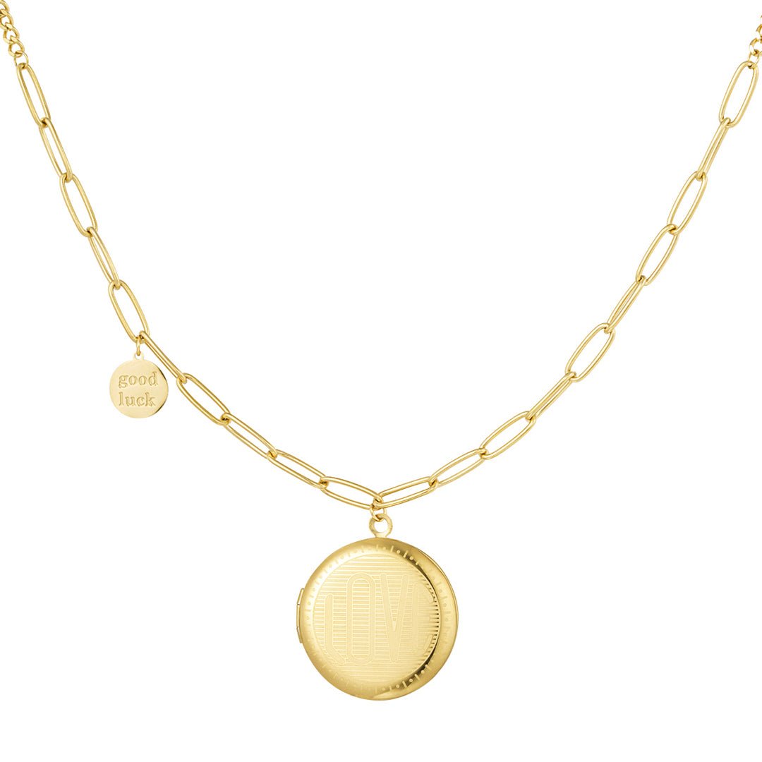 Chain Coin & Good Luck Ketting Goudkleurig