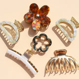 Hair clip Straight Shimmery White