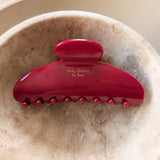 Haarklem Only Belong to You Classic Red Oval zijkant - Mae Lilly