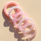Rubber Twist Haarelastiekjes 6 - Pack Shiny Lila Pink