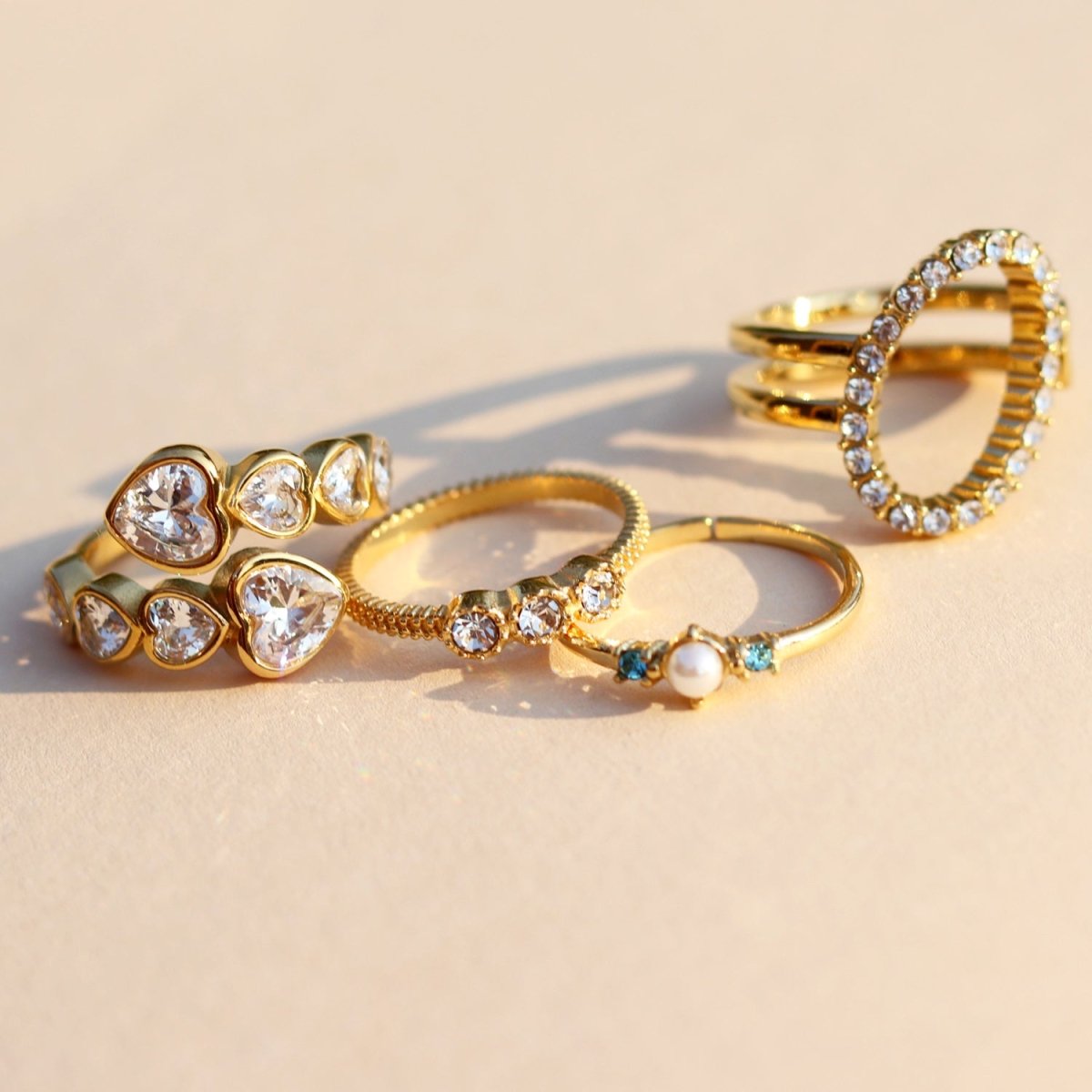 Lucky Diamond Cycle Ring Goudkleurig