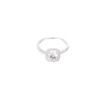 Square Stone Ring Zilverkleurig
