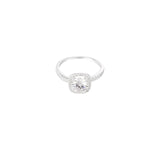Square Stone Ring Zilverkleurig
