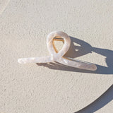 Haarklem Elegant Swirl Goudkleurig & Pearl White