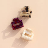 Haarklem Small Vierkant Tortoise Beige/Black
