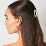 Hair Clip Round Small Multi Pink &amp; Green