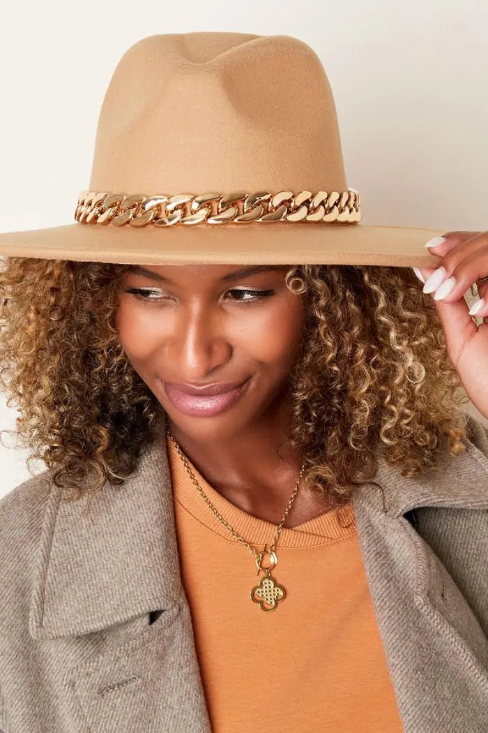 Fedora Hoed Chain Camel