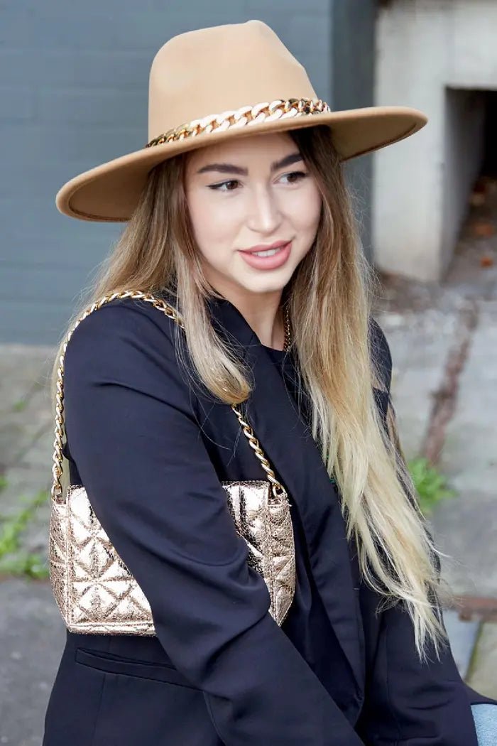 Fedora Hoed Chain Camel