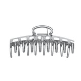 Hair Clip Metallic Round Shiny Grey