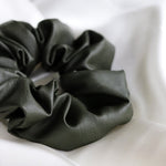 Mae - Lilly Faux Leather Scrunchie Forest Green