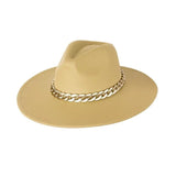 Fedora Hat Chain Beige