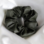 Mae - Lilly Faux Leather Scrunchie Forest Green