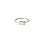Glass Stone Ring Zilverkleurigkleurig