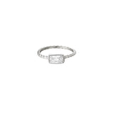 Glass Stone Ring Zilverkleurigkleurig
