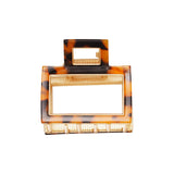 Hair Clip Open Marble Brown