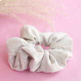 Mae-Lilly Beige Linen Scrunchie