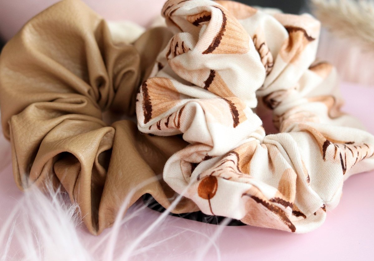 Mae - Lilly Faux Leather Scrunchie Camel