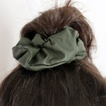 Mae - Lilly Faux Leather Scrunchie Forest Green