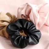 Mae - Lilly Faux Leather Scrunchie Camel