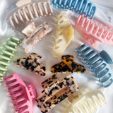 Hair clip Turtle Shell Round Beige &amp; Black