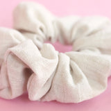 Mae-Lilly Beige Linen Scrunchie