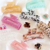 Hair Clip Straight Marble Cute Coral