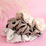 Mae-Lilly Beige Linen Scrunchie