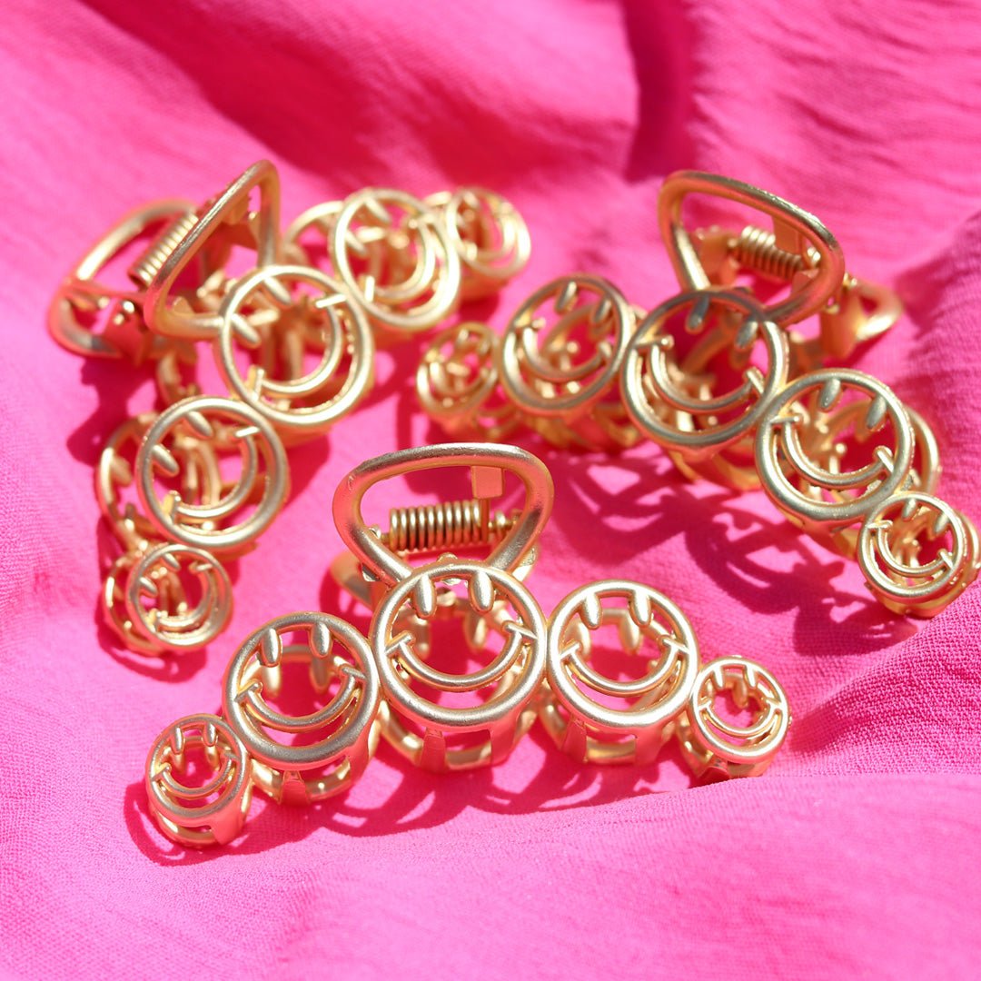 Haarklem Smiley Goudkleurig