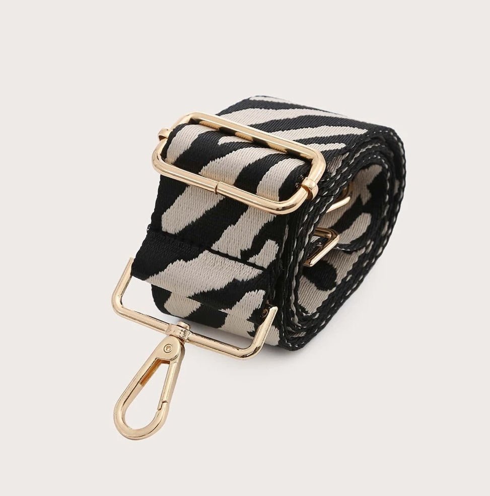 Bag Strap Zebra Beige Black